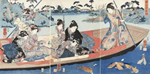 Utagawa 1797 1861 Prints: Sensui fune johatsu (The First Time on a Boat on a Miniature Lake), c1847