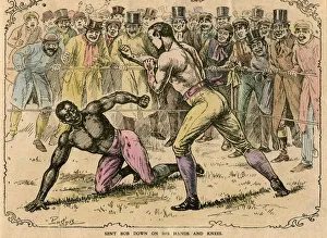Fighter Prints: Sent Bob down on his hands and knees, late 19th or early 20th century. Artist: Pugnis