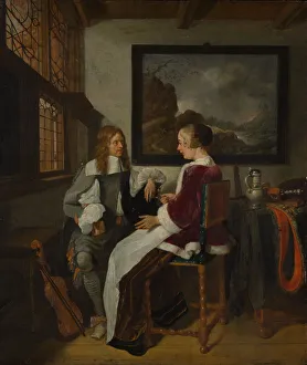 Brekelenkam Quiringh Van Prints: Sentimental Conversation, early 1660s. Creator: Gerritsz Quiringh van Brekelenkam