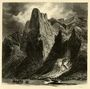 Sentinel Rock Prints: Sentinel Rock and Fall, 1872. Creator: W. H. Morse