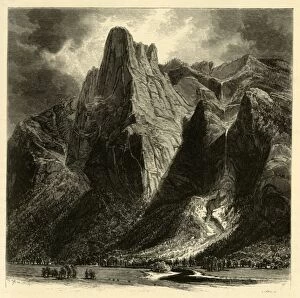 Granite Gallery: Sentinel Rock and Fall, 1872. Creator: W.H. Morse