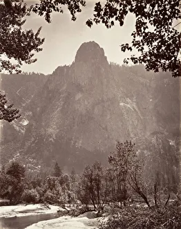 Attributed To Carleton E Prints: Sentinel Rock, Yosemite, ca. 1872, printed ca. 1876. Creator: Attributed to Carleton E