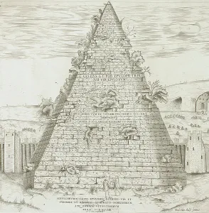 Sepulchral Prints: Sepluchrum C. Cesti, 1549. Creator: Unknown