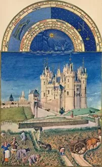 De Berry Gallery: September - the Chateau de Saumur, 15th century, (1939). Creators: Paul Limbourg, Jean Colombe