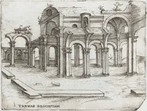 Stylized Prints: Sepulchrum Adriani, from a Series of Prints depicting (reconstructed) Build