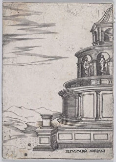 Sepulchre Gallery: Sepulchrum Adriani (Views of Ancient Roman Temples and Arches), 1535-40. 1535-40. Creator: Anon