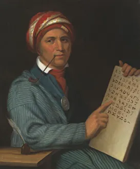 Charles Bird King Gallery: Sequoyah, c. 1830. Creator: Henry Inman