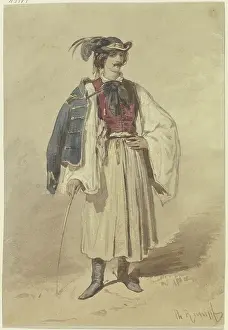 Card Prints: Serb in national costume, 19th century. Creator: Philipp Rumpf