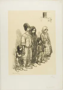 Serbian Children, 1915. Creator: Theophile Alexandre Steinlen
