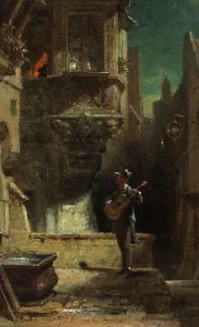 Biedermeier Prints: The serenade, c.1875. Creator: Spitzweg, Carl (1808-1885)