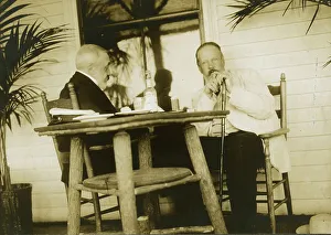 Sergey Yulyevich Witte Prints: Serge Witte and Baron Rosen in palm garden at the Wentworth Hotel, 1905. Creator: Unknown