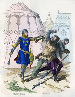 A Sergeant at Arms to the king arrests a militia looter, 1290-1330 (1882-1884)