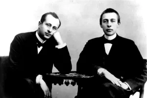 Russian Music Prints: Sergei Rachmaninov (1873-1943) and pianist and conductor Alexander Siloti (1863-1945)