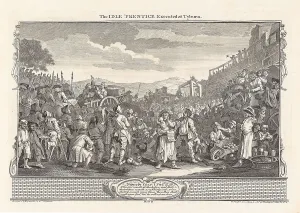 William 1697 1764 Prints: Series Industry and Idleness, Plate 11: The Idle Prentice Executed at Tyburn