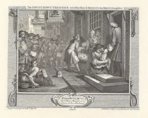 William 1697 1764 Prints: Series Industry and Idleness, Plate 6: The Industrious Prentice out of his Time
