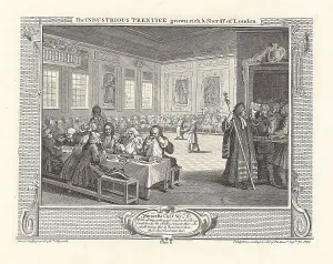 William 1697 1764 Prints: Series Industry and Idleness, Plate 8: The Industrious Prentice grown rich