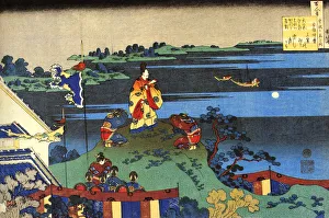 From the series Hundred Poems by One Hundred Poets: Abe no Nakamaro, c1830. Artist: Hokusai
