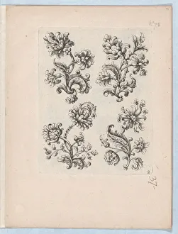 Langlois Nicolas Prints: Series of Small Flower Motifs, Plate 2, ca. 1670-85. ca. 1670-85