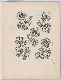 Langlois Nicolas Prints: Series of Small Flower Motifs, Plate 3, ca. 1670-85. ca. 1670-85