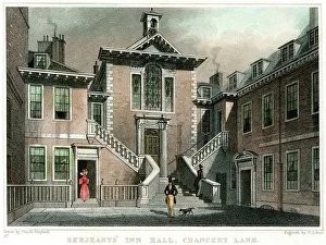 Chancery Lane Prints: Serjeants Inn Hall, Chancery Lane, London, c1830. Artist: WH Bond