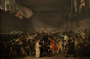 Oath Prints: Serment du Jeu de paume, le 20 juin 1789, after 1791. Creator: Jacques-Louis David