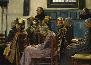 Congregation Gallery: The Sermon, 1886. Creator: Gari Melchers