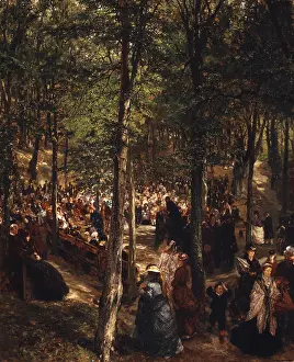 Menzel Prints: Sermon in the Beech Grove near Kosen