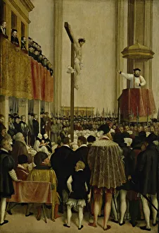 Sermon of the Papal Legate Cornelio Musso (1511-1574), in the Augustinian Church, Vienna, 1561