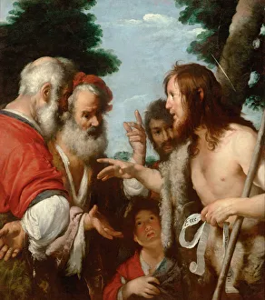 Bernardo 1581 1644 Prints: The Sermon of Saint John the Baptist, c. 1644. Artist: Strozzi, Bernardo (1581-1644)