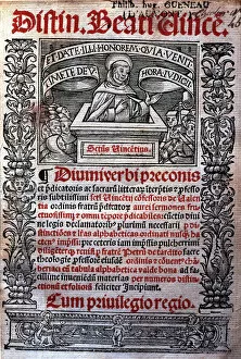 Edition Gallery: Sermons of St. Vincent Ferrer, cover of the Latin edition printed in Lugduni (Leyden) in 1523