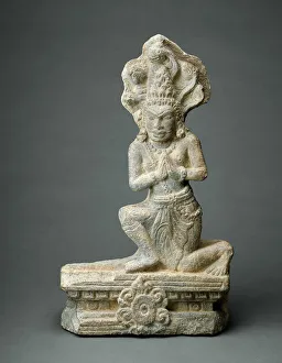 Serpent Collection: Serpent King (Nagaraja), Champa Period, 9th / 10th century. Creator: Unknown