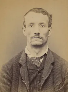 Identification Prints: Serre. Auguste. 37 ans, ne a Anonnay (Ardeche) le 13 / 10 / 56. Megissier