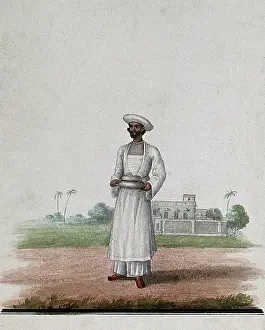 Dish Prints: A servant carrying a serving dish, (between 1800 and 1899?). Creator: Unknown