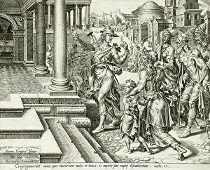 Coornhert Dirck Volkertsen Prints: The Servant Inviting the Sick and the Poor to the Banquet