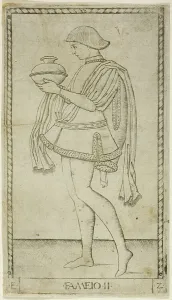 Mantegna Prints: The Servant, plate two from The Ranks and Conditions of Men, c.1465. Creator: Unknown