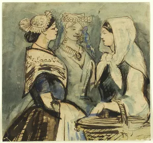 Guys Constantinus Prints: Three Servant Women, n.d. Creator: Constantin Guys