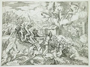 Aeneas Prints: The Servants of Aeneas Battling the Servants of the Latin King