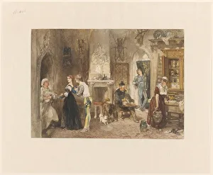 Communal Prints: Servants of a castle united in a front room, 1870. Creator: Charles Rochussen