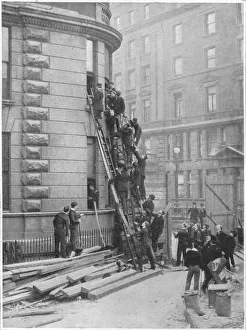 Sims Prints: Servants fire brigade at the Hotel Cecil, London, c1903 (1903)
