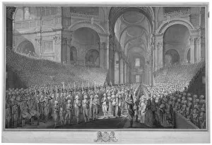 Congregation Gallery: Service of thanksgiving in St Pauls Cathedral, City of London, 1789 (1793)