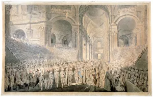 Service of thanksgiving in St Pauls Cathedral, City of London, 1789. Artist