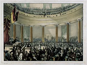 Elliot Prints: Session of the Frankfurt National Assembly in the Paulskirche at Frankfurt am Main