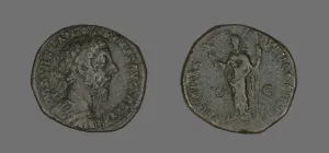 Sestertius (Coin) Portraying Emperor Antoninus Pius, December 177-December 178