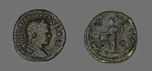 Assassinated Gallery: Sestertius (Coin) Portraying Emperor Caracalla, 213. Creator: Unknown