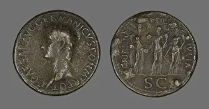Letter C Prints: Sestertius (Coin) Portraying Emperor Gaius (Caligula), 37-38. Creator: Unknown