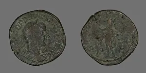 Sestertius (Coin) Portraying Emperor Gordianus, 241. Creator: Unknown