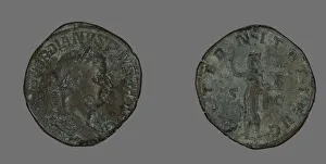 Sestertius (Coin) Portraying Emperor Gordianus, 241. Creator: Unknown
