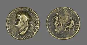 Claudius Domitius Caesar Nero Gallery: Sestertius (Coin) Portraying Emperor Nero, 54-68. Creator: Unknown