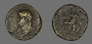 Claudius Domitius Caesar Nero Gallery: Sestertius (Coin) Portraying Emperor Nero, 65. Creator: Unknown