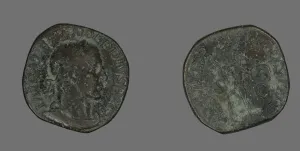 Sestertius (Coin) Portraying Emperor Severus Alexander, 234. Creator: Unknown